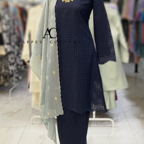 CAMELIA KURUNG SOFT ORGANZA CHECKED BLUE BLACK