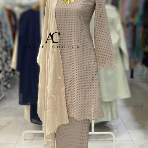 CAMELIA KURUNG SOFT ORGANZA CHECKED DARK GREY