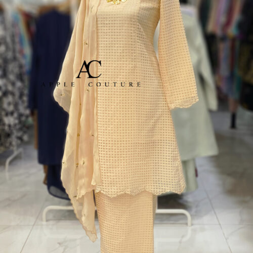 CAMELIA KURUNG SOFT ORGANZA CHECKED CHAMPAGNE