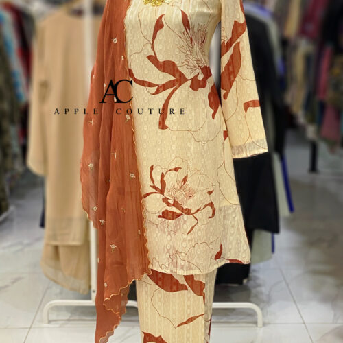 CAMELIA KURUNG MODEN EMBOSS CHIFFON CREAM