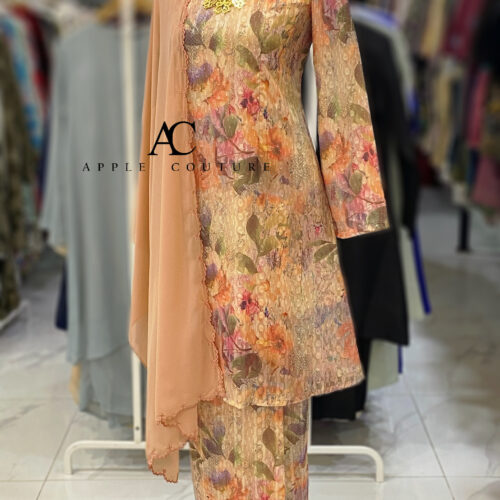 CAMELIA KURUNG MODEN EMBOSS CHIFFON ORANGE