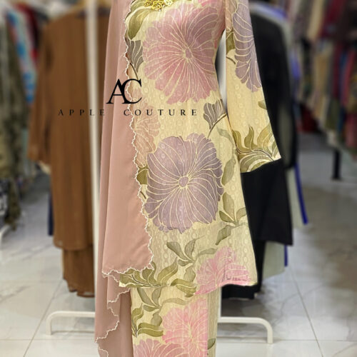 CAMELIA KURUNG MODEN EMBOSS CHIFFON SOFT YELLOW