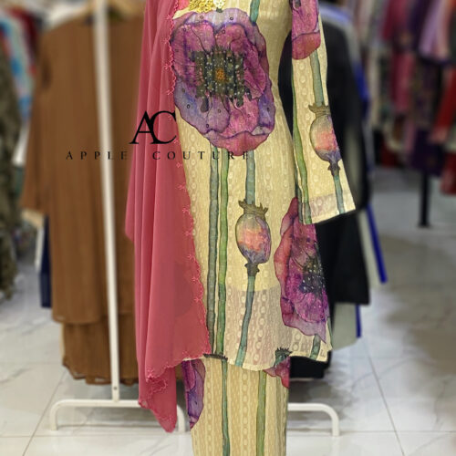 CAMELIA KURUNG MODEN EMBOSS CHIFFON YELLOW