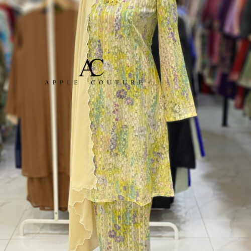 CAMELIA KURUNG MODEN EMBOSS CHIFFON LIME