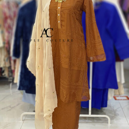 KURUNG MEKAR FULLY LINING ORGANZA BROWN