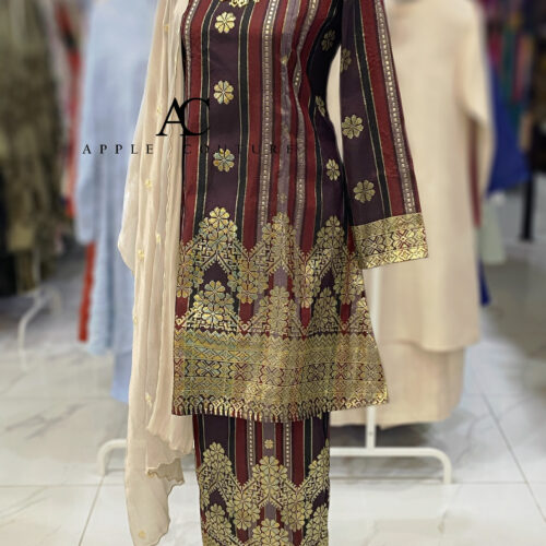 CAMELIA KURUNG MODEN FULLY LINING SONGKET TENUN PURPLE