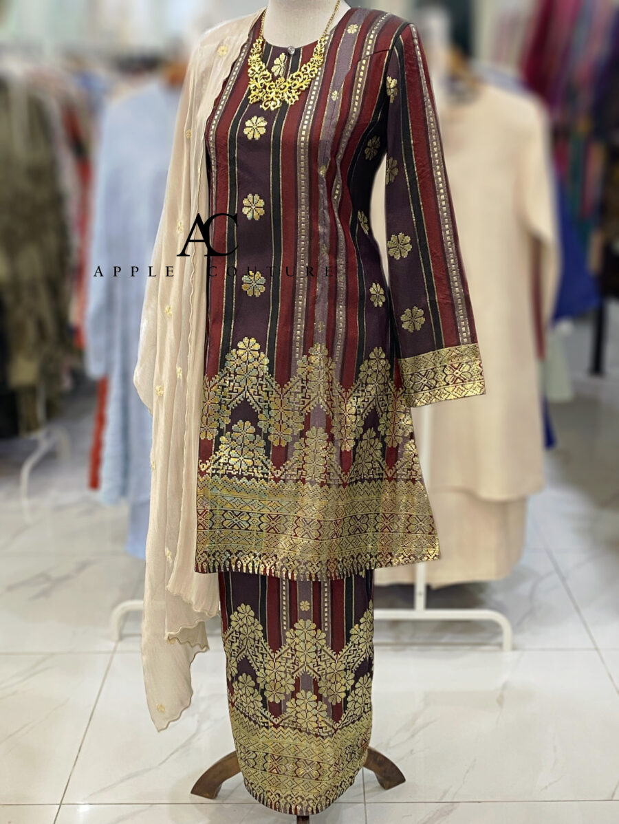 CAMELIA KURUNG MODEN FULLY LINING SONGKET TENUN PURPLE