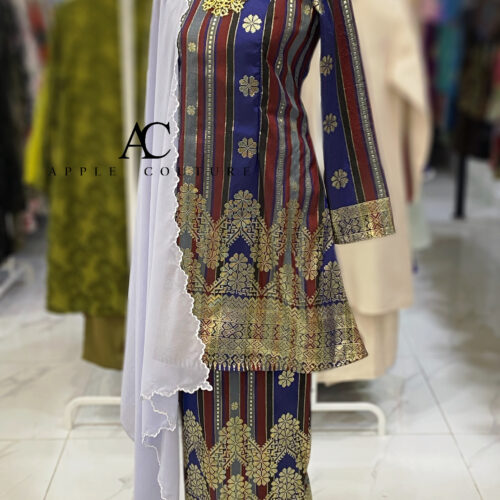 CAMELIA KURUNG MODEN FULLY LINING SONGKET TENUN ROYAL BLUE