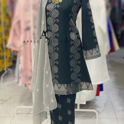 CAMELIA KURUNG MODEN SONGKET TENUN DARK EMERALD