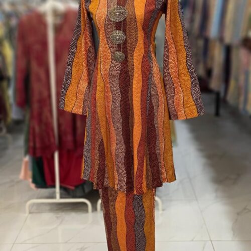 MELOR KURUNG RIAU CREPE ORANGE