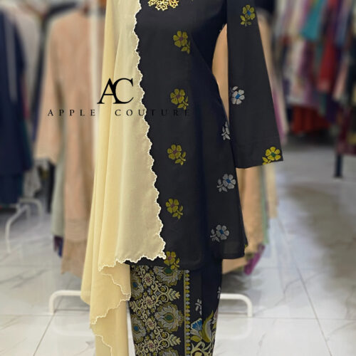 CAMELIA KURUNG MODEN SONGKET TENUN BLACK