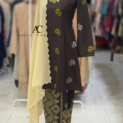 CAMELIA KURUNG MODEN SONGKET TENUN BROWN