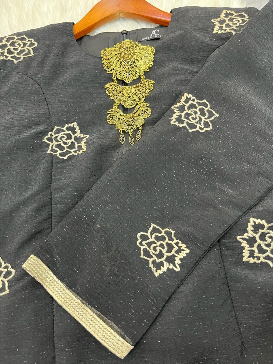 CAMELIA KURUNG PREMIUM ORGANZA SHIMMER BLACK - Image 2