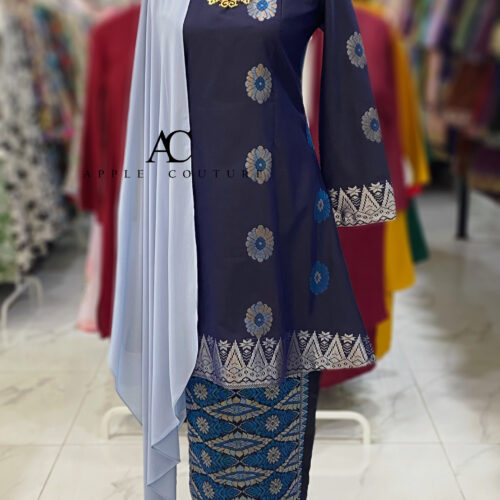 CAMELIA KURUNG MODEN SONGKET TENUN DARK BLUE