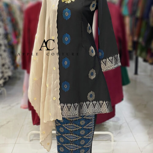 CAMELIA KURUNG MODEN SONGKET TENUN BLACK