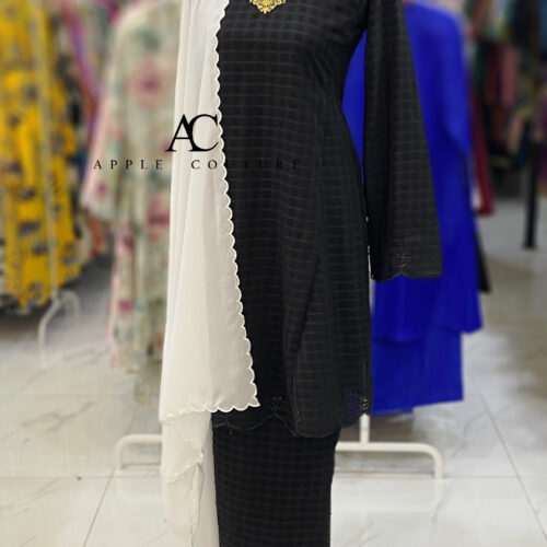 MELOR KURUNG RIAU LINING CHIFFON BLACK
