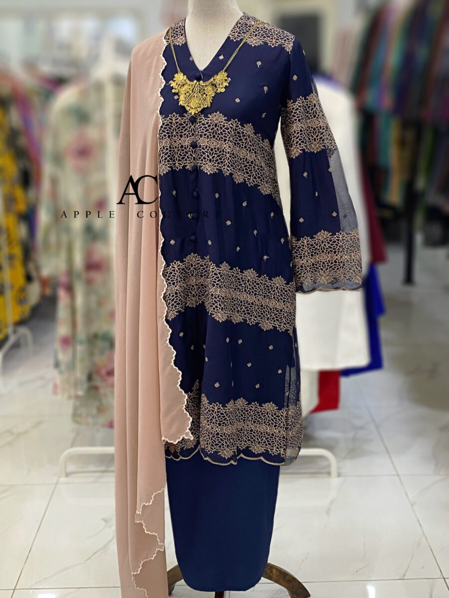 KEBAYA LABUH PUSPAWANGI HALF LACE DARK BLUE