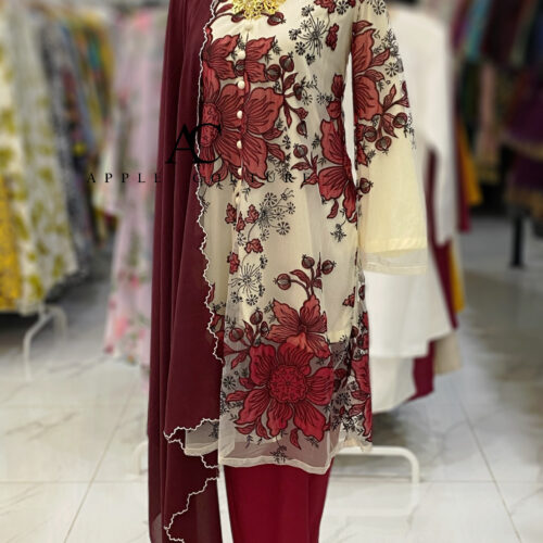 KEBAYA LABUH PUSPAWANGI HALF LACE & ORGANZA RED