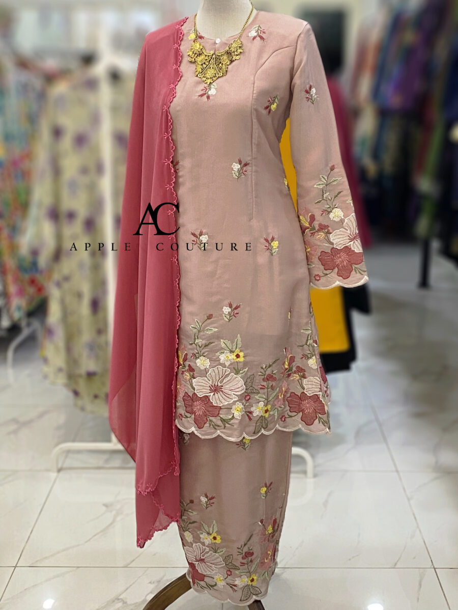 CAMELIA KURUNG MODERN EMBROIDERY ORGANZA ROSE GOLD