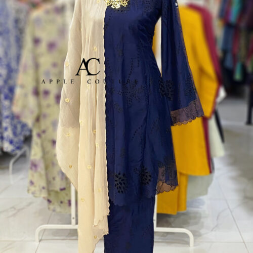 MELOR KURUNG RIAU LINING SOFT ORGANZA DARK BLUE