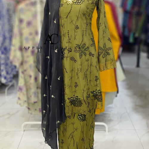 MELOR KURUNG RIAU LINING SOFT ORGANZA LIGHT OLIVE