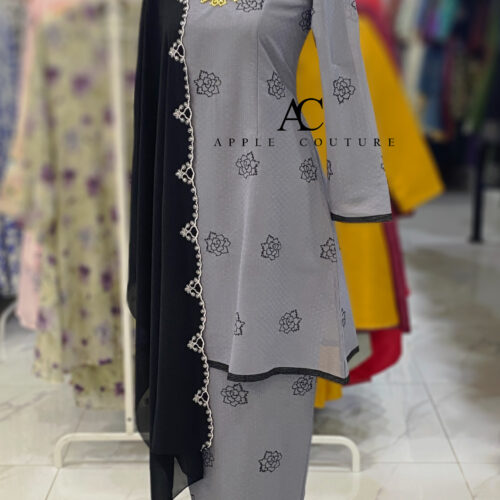 CAMELIA KURUNG PREMIUM ORGANZA SHIMMER GREY