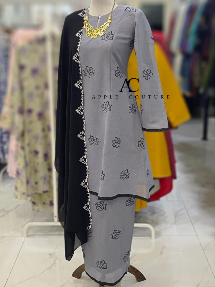 CAMELIA KURUNG PREMIUM ORGANZA SHIMMER GREY