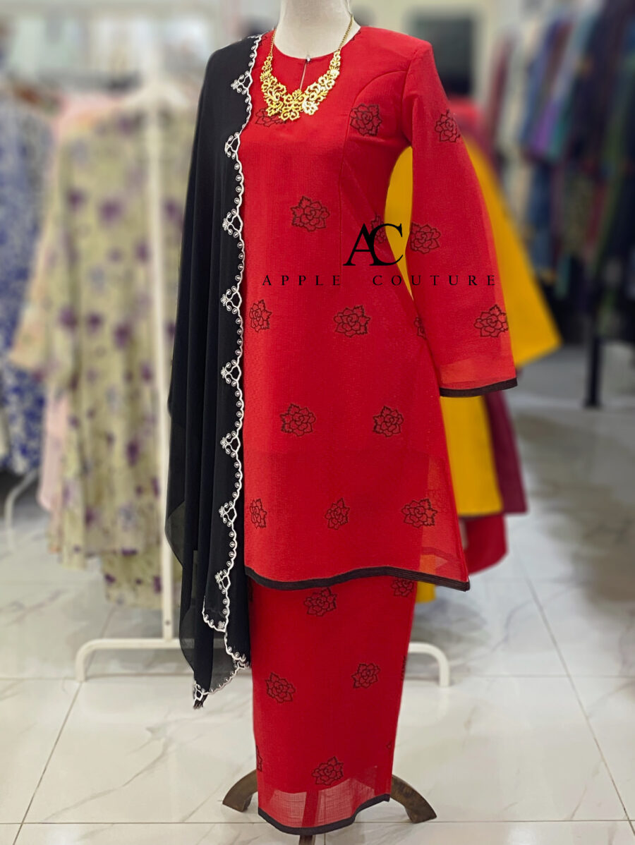 CAMELIA KURUNG PREMIUM ORGANZA SHIMMER RED
