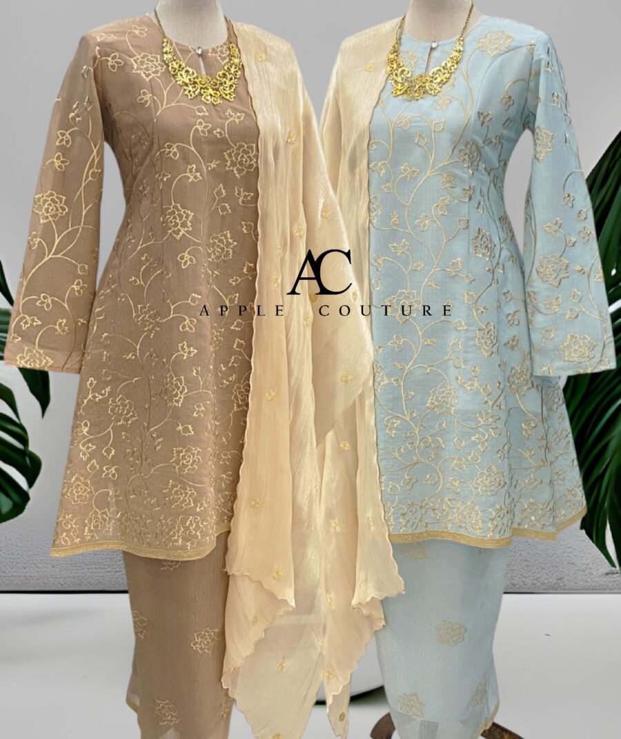 CAMELIA KURUNG PREMIUM ORGANZA SHIMMER SOFT BLUE - Image 4