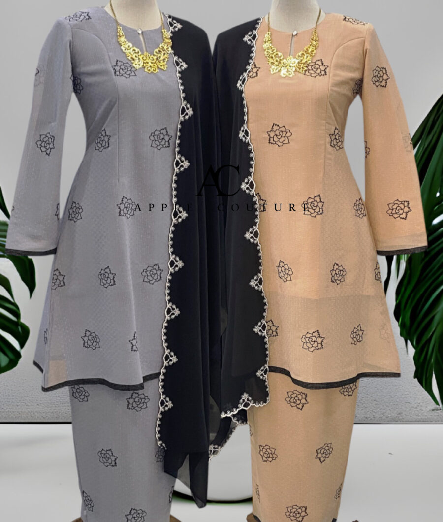 CAMELIA KURUNG PREMIUM ORGANZA SHIMMER NUDE - Image 3