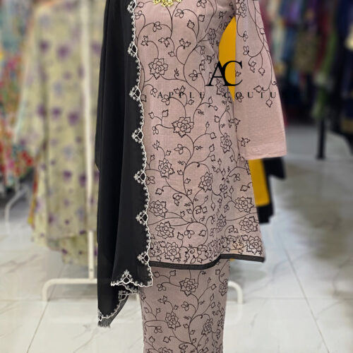 CAMELIA KURUNG PREMIUM ORGANZA SHIMMER ASH PURPLE