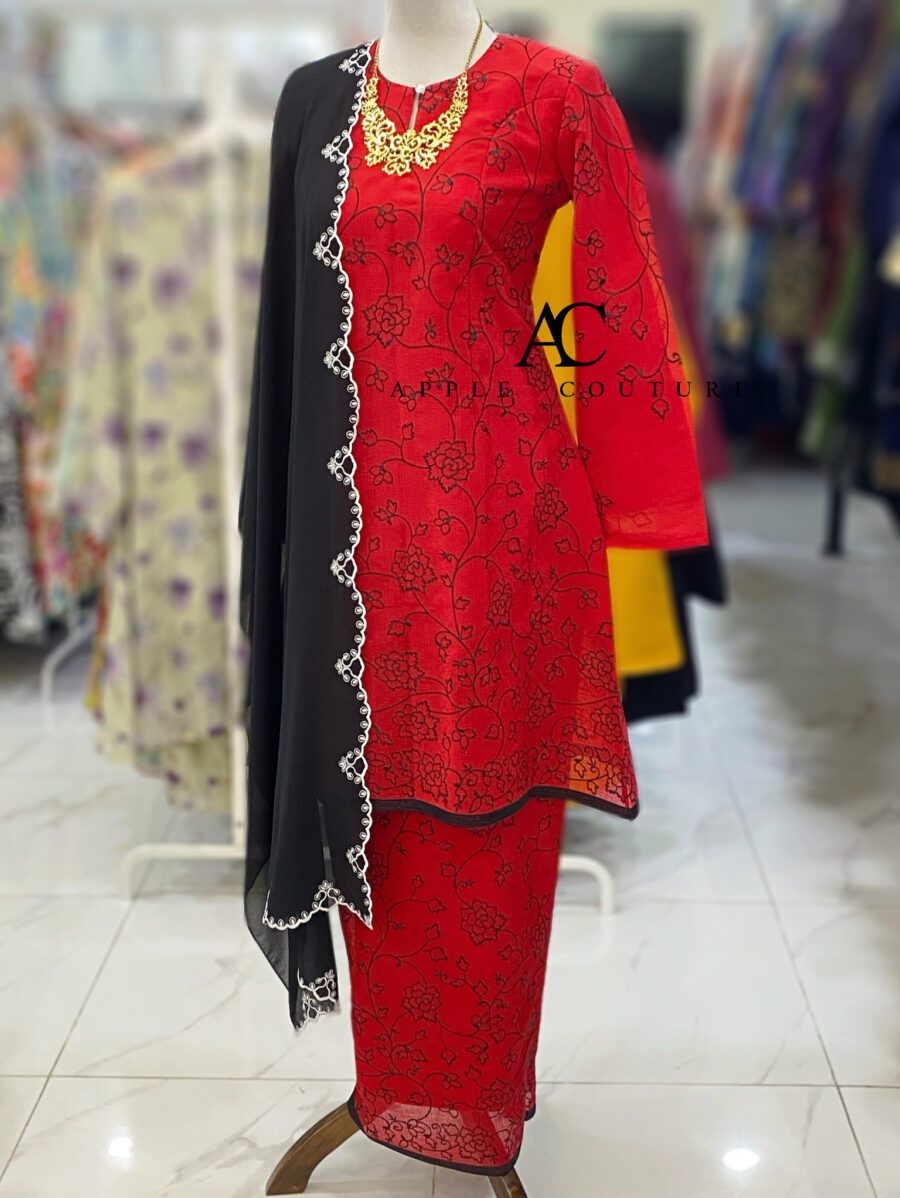 CAMELIA KURUNG PREMIUM ORGANZA SHIMMER RED
