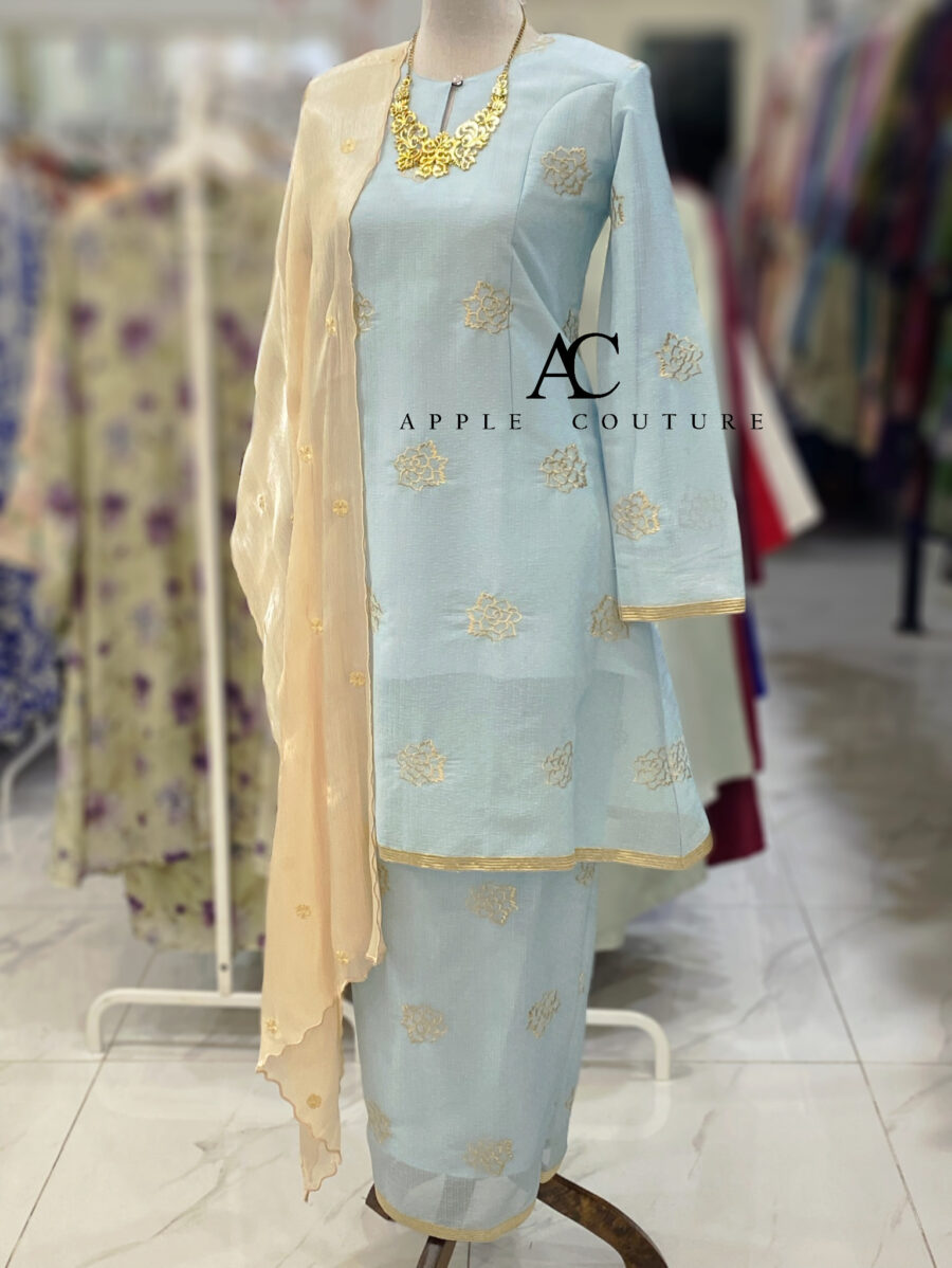 CAMELIA KURUNG PREMIUM ORGANZA SHIMMER SOFT BLUE
