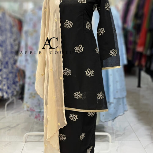CAMELIA KURUNG PREMIUM ORGANZA SHIMMER BLACK