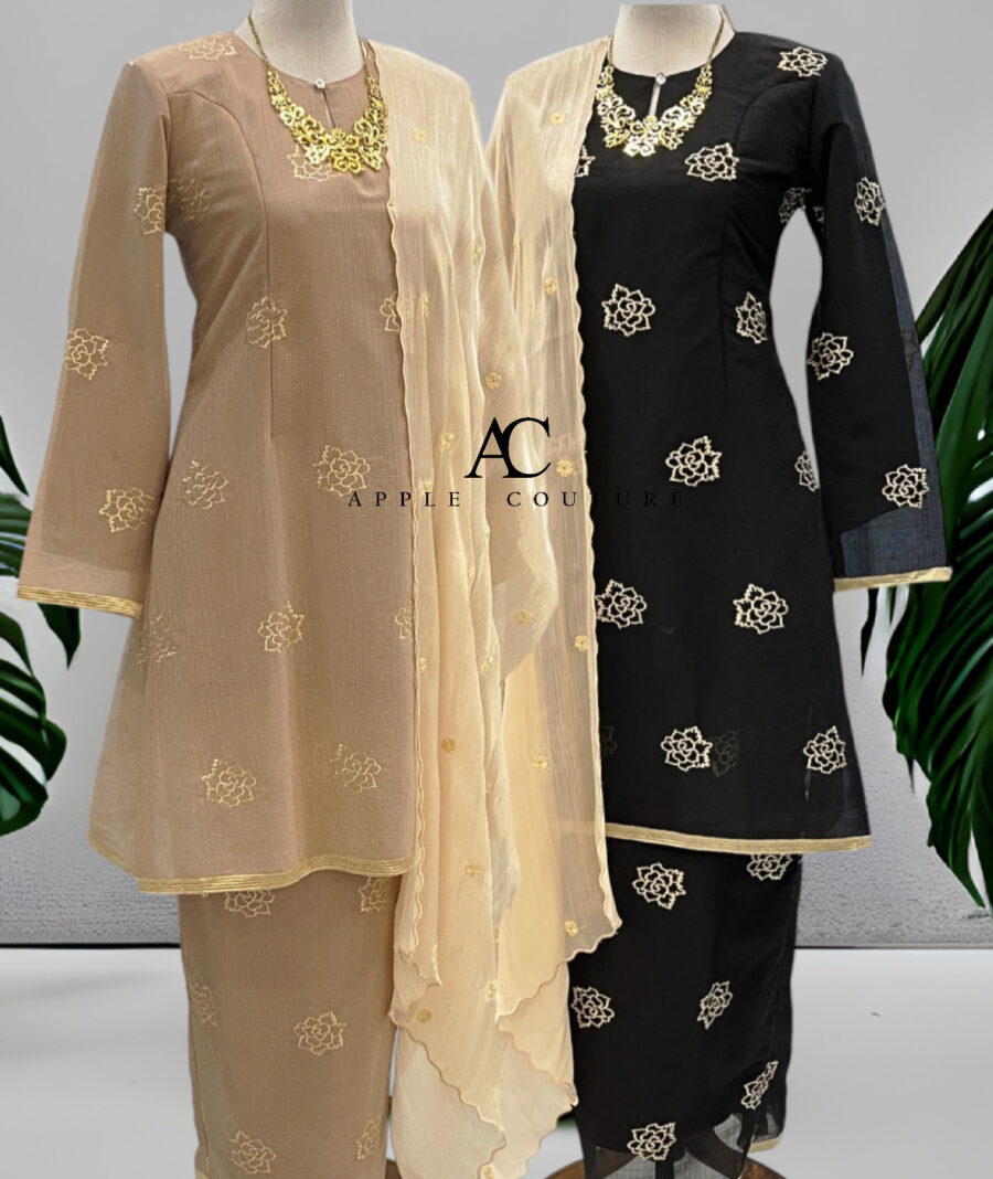 CAMELIA KURUNG PREMIUM ORGANZA SHIMMER BLACK - Image 4