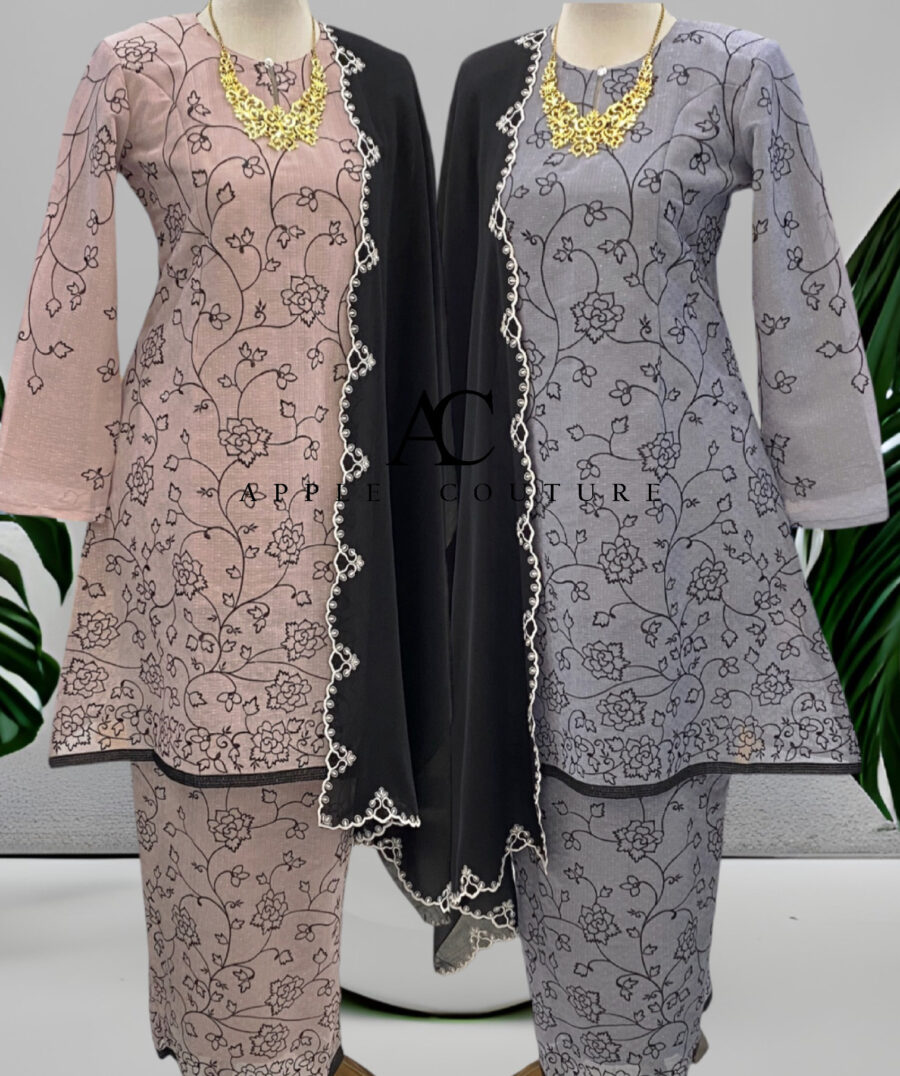CAMELIA KURUNG PREMIUM ORGANZA SHIMMER GRAY - Image 3