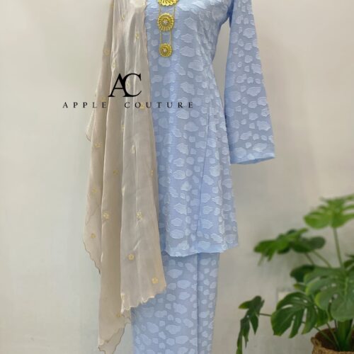 MELOR KURUNG RIAU FULL LACE BABY BLUE