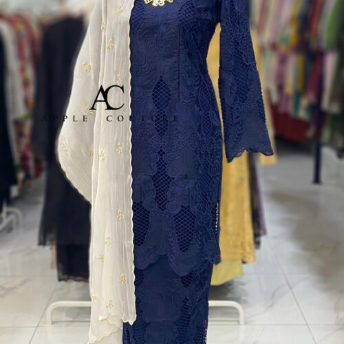 KESUMA KURUNG PREMIUM ORGANZA NAVY BLUE