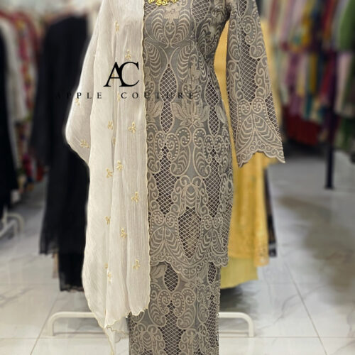 KESUMA KURUNG PREMIUM ORGANZA DARK GRAY