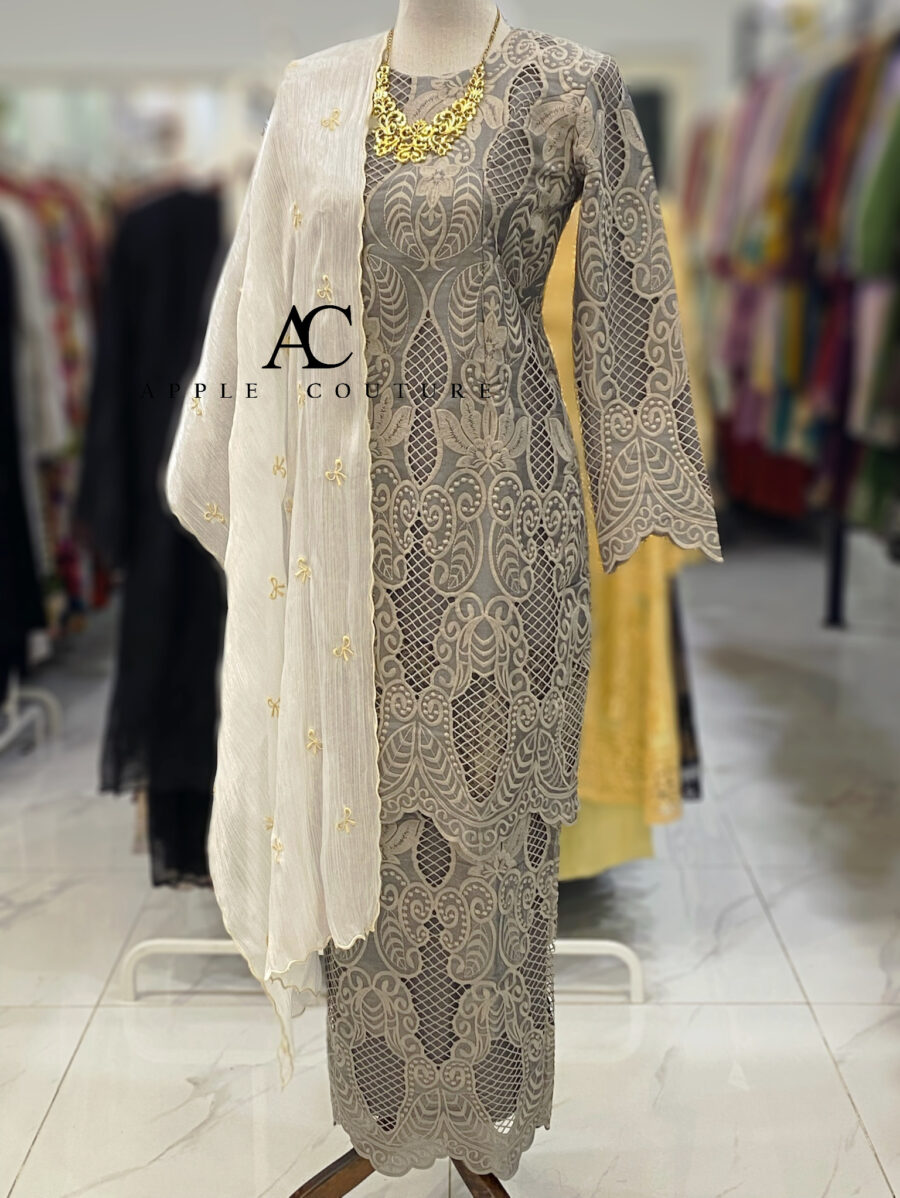 KESUMA KURUNG PREMIUM ORGANZA DARK GRAY