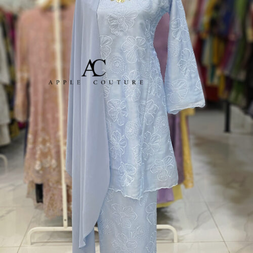 MELOR KURUNG RIAU LINING ORGANZA BABY BLUE