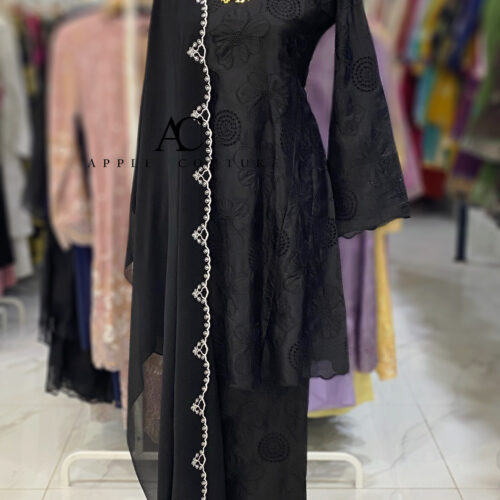 MELOR KURUNG RIAU LINING ORGANZA BLACK