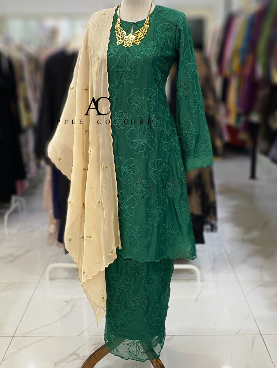 CAMELIA KURUNG PREMIUM ORGANZA GREEN