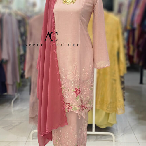 BAINON KURUNG PREMIUM ORGANZA SOFT PINK