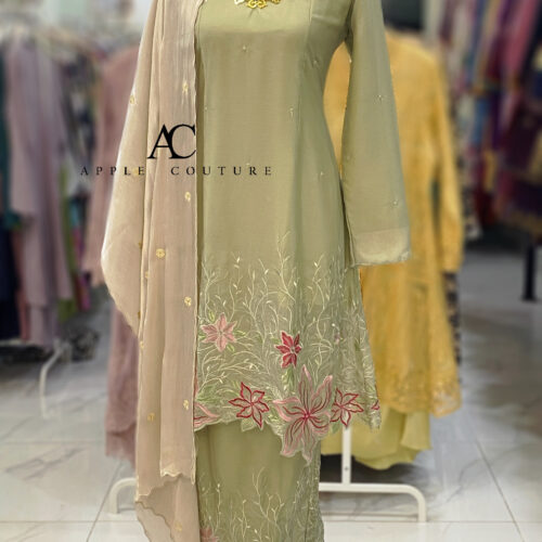 CAMELIA KURUNG PREMIUM ORGANZA DUSTY GREEN