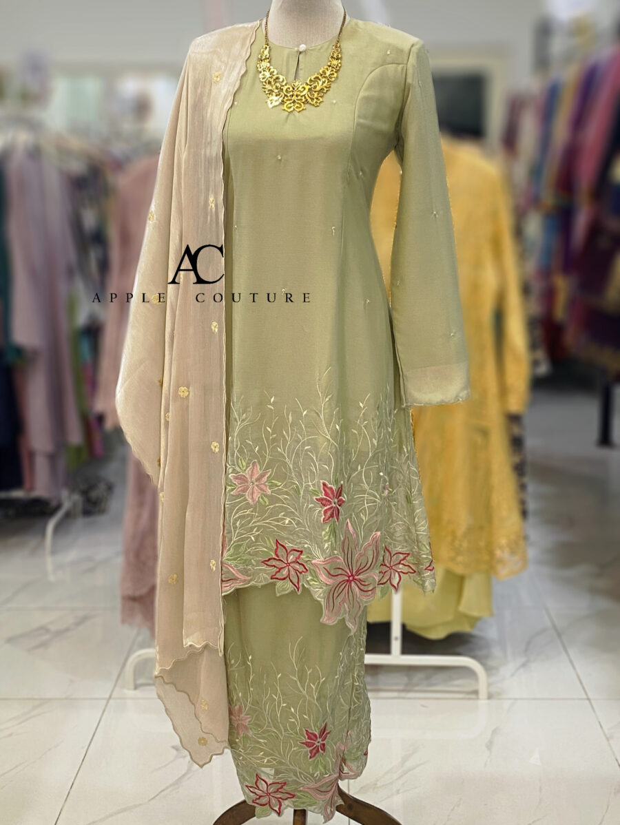 CAMELIA KURUNG PREMIUM ORGANZA DUSTY GREEN