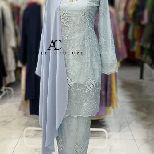 KESUMA KURUNG PREMIUM ORGANZA ASH BLUE