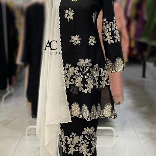 CAMELIA KURUNG PREMIUM ORGANZA BLACK