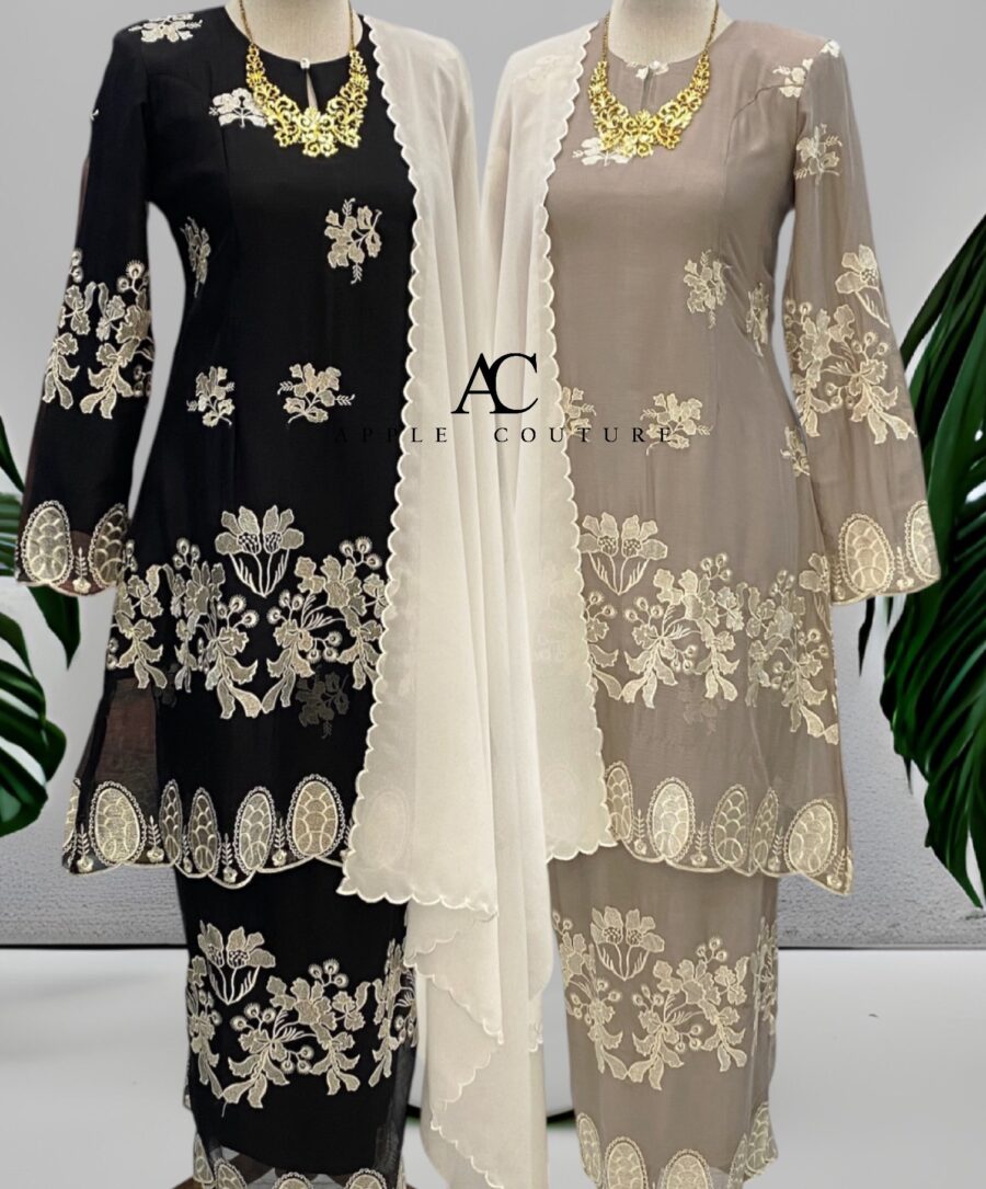 CAMELIA KURUNG PREMIUM ORGANZA BLACK - Image 3