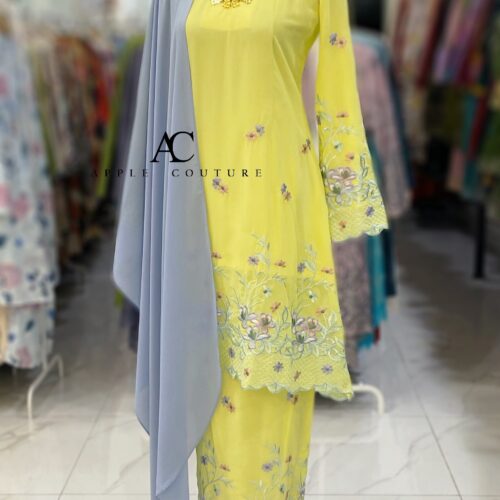 CAMELIA KURUNG PREMIUM CHIFFON SULAM BRIGHT YELLOW